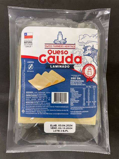 250 GR QUESO GAUDA LAMINADO Marjano