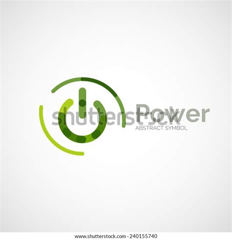 Power Button Logo Design Minimalistic Line Stock Vector (Royalty Free ...