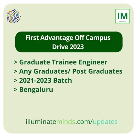 First Advantage Off Campus Drive Graduate Trainee Engineer Any