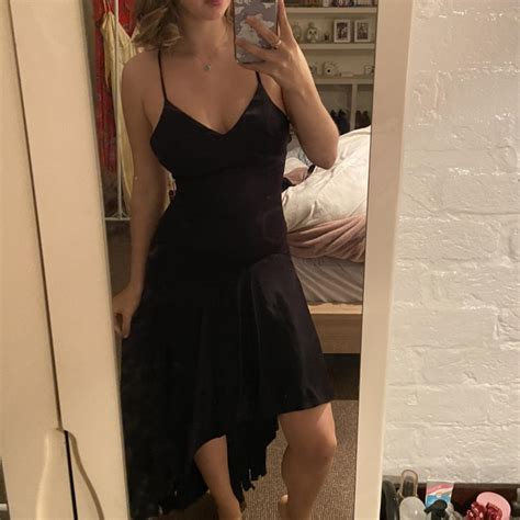 Black Bardot Satin Formal Dress Never Worn New Depop