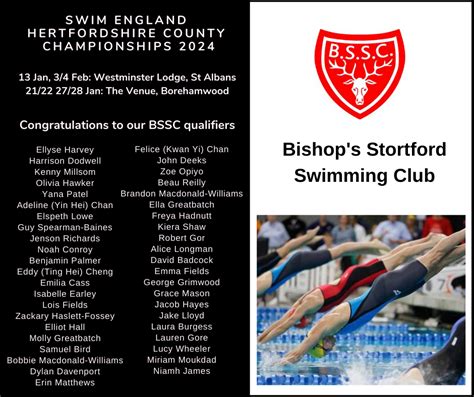 County Championship Qualifiers Bishop S Stortford Swimming Club