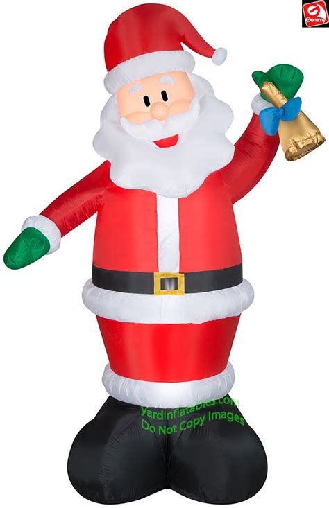 10 Gemmy Airblown Giant Santa Claus W Christmas Bell Yard Decoration