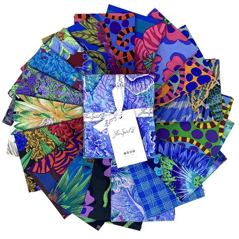 Fat Quarter Bundle Cool August Collection By Kaffe Fassett