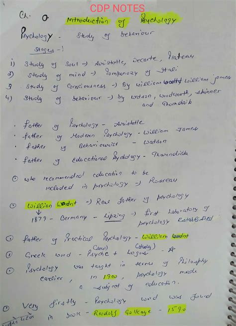 Cdp Notes In English Handwritten Notes Pdf