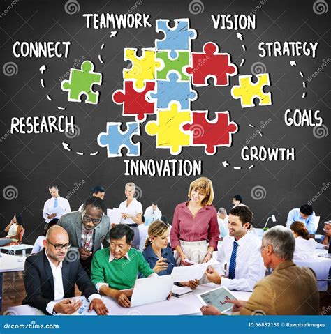 Teamwork Team Collaboration Connection Togetherness Unity Concept Stock