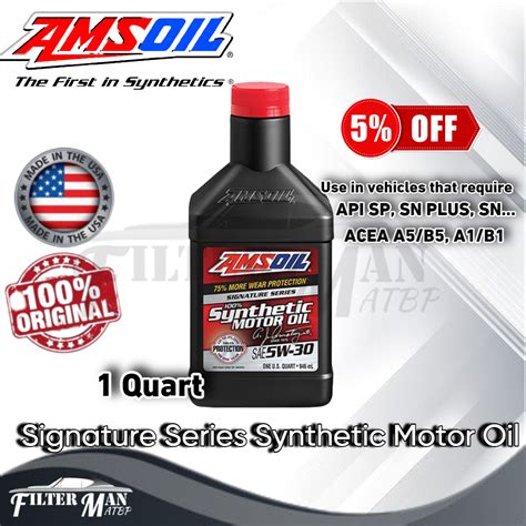 AMSOIL 5W-30 SIGNATURE SERIES SYNTHETIC MOTOR OIL (QRT) | Lazada PH