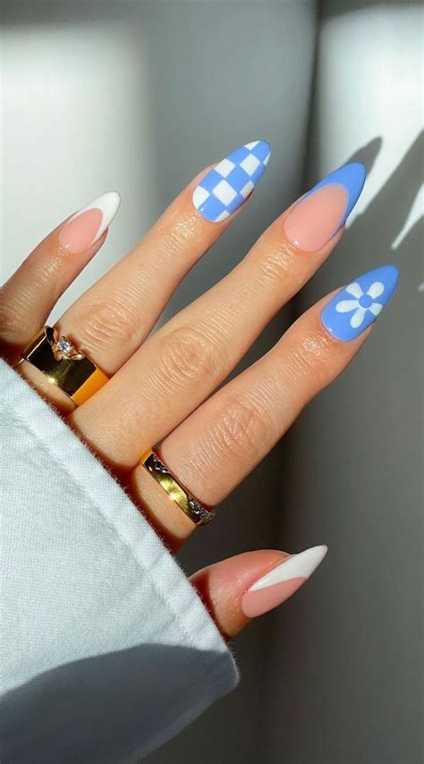 70 Stylish Nail Art Ideas To Try Now Check Flower Almond Nails