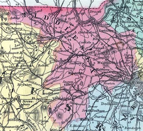 Middlesex County Massachusetts 1857 House Divided