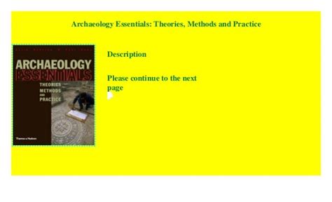 Archaeology Essentials: Theories, Methods and Practice [download]_p.…