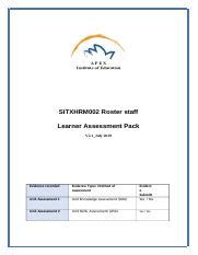 SITXHRM002 Roster Staff Learner Assessment Pack V2 1 07 2019 Docx