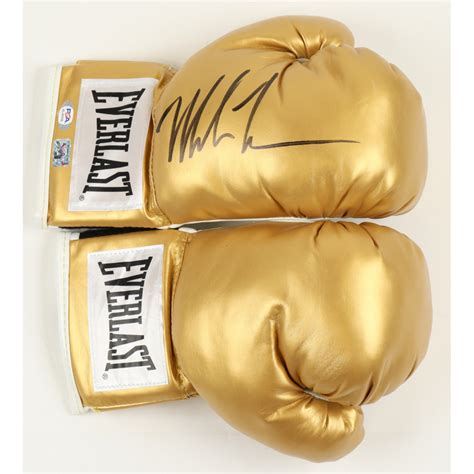 Mike Tyson Signed Everlast Golden Boxing Glove Tyson And Psa Pristine