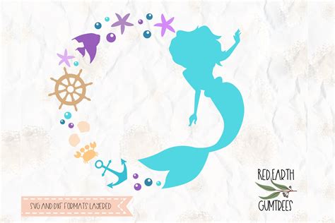 Mermaid Monogram Frame Mermaid In Svg Dxf Png Eps Formats