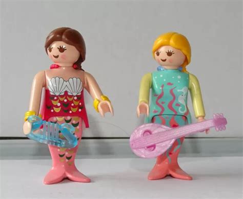 PLAYMOBIL FIGURINE PERSONNAGE série sirène 2 SIRENES MUSICIENNES HARPE