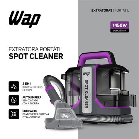 Extratora de Sujeira Portátil 3 em 1 WAP Spot Cleaner W3 Borrifa Limpa