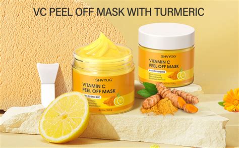 Shvyog Vitamin C Peel Off Face Mask With Turmeric Blackhead Remover And Deep Cleansing For Large