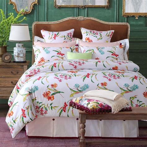 Home Collections Vintage Botanical Flower Print Bedding 800tc Cotton