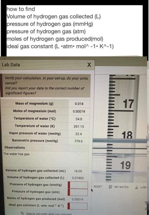 Solved How To Find Volume Of Hydrogen Gas Collected L Chegg