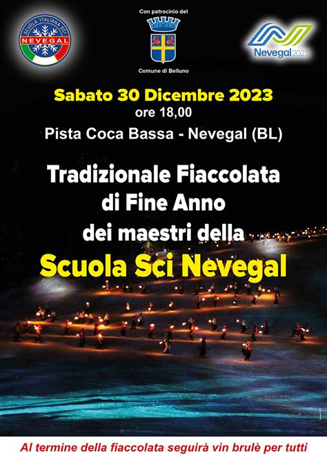 Fiaccolata Di Fine Anno Scuola Sci E Snowboard Nevegal