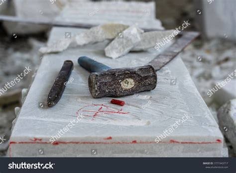 Sculptor Tools On Marble Slab Close Stock Photo 1771943717 | Shutterstock