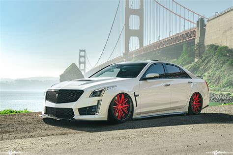 Cadillac Cts V F438 Brush Candy Red Avant Garde Wheels 01 Cadillac