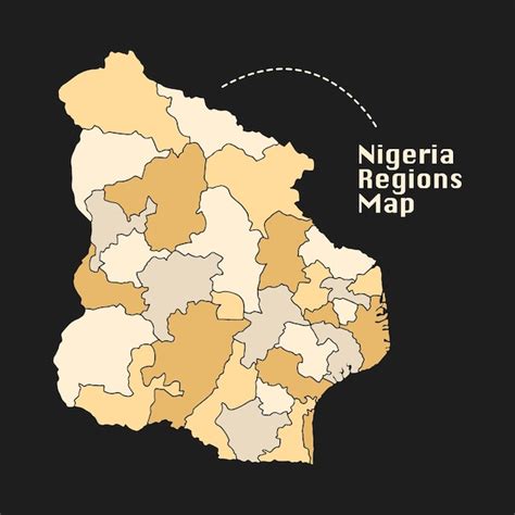 Nigeria régions carte afrique vecteur Vecteur Premium