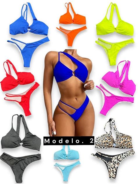 Biquini Conjunto Tecido Canelado Bojo Bikini Varias Cores Ver O Tendencia Do Ano Shopee Brasil
