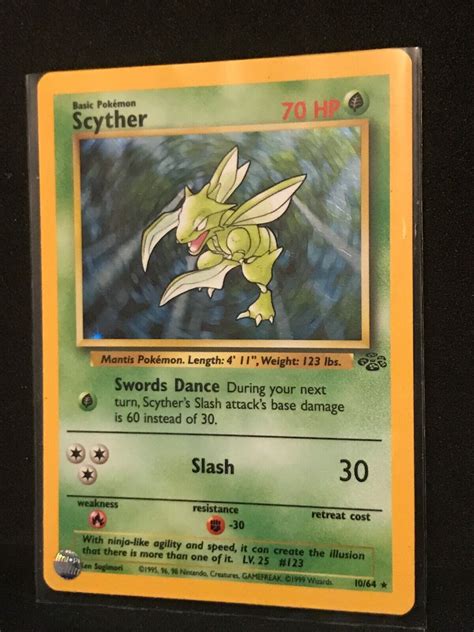 SCYTHER 10 64 Jungle Set Holo Pokemon Card EBay