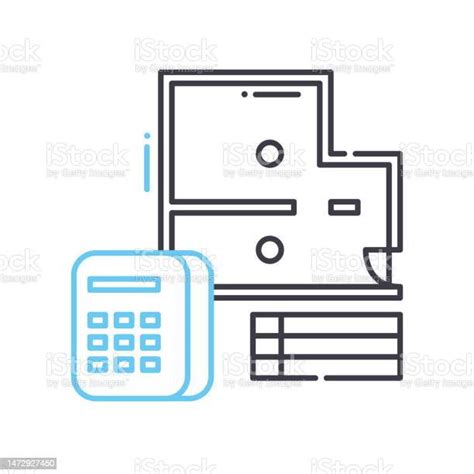 계산 라인 아이콘 개요 기호 벡터 일러스트 레이 션 개념 기호 가방에 대한 스톡 벡터 아트 및 기타 이미지 가방 개념