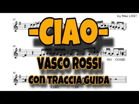 Vasco Rossi Ciao Traccia Guida Sax Alto Youtube