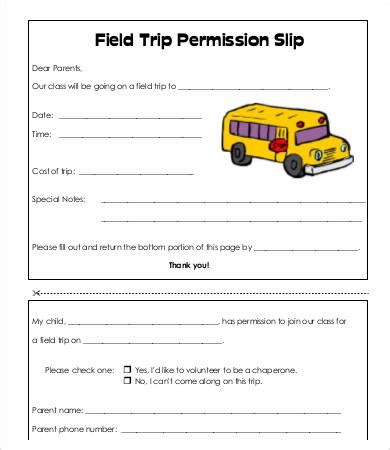 Permission Slip Template Business Mentor