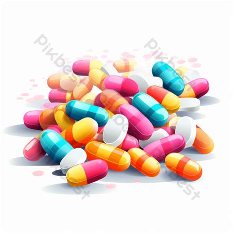 Colorful Capsules On White Background PNG Images | PSD Free Download ...