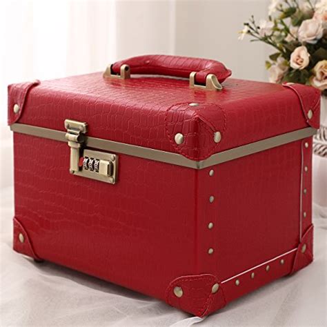 Portable Makeup Train Case Double Layer Cosmetic Bags Leather Toiletry Case Review