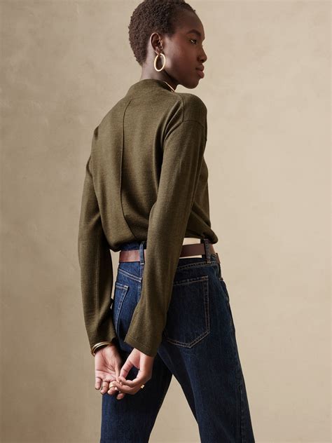 Adoro Merino Mock Neck Sweater Banana Republic