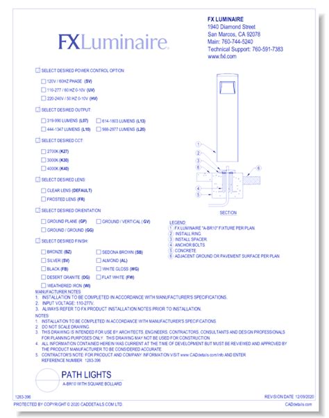 Path Lights FX Luminaire CADdetails