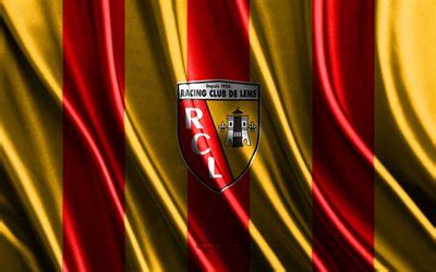 Télécharger fonds d écran logo rc lens ligue 1 texture soie rouge