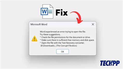 How To Repair A Corrupt Ms Word Document Techpp