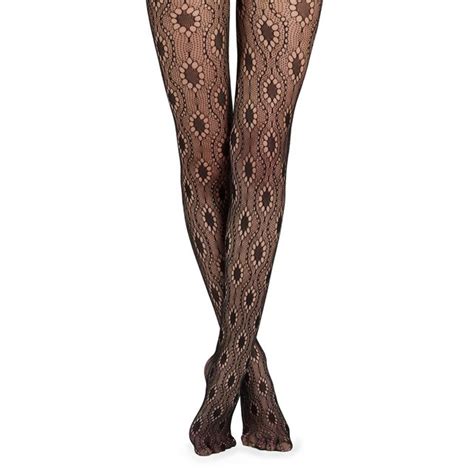 Collant R Sille Motifs Fleurs Noir Calzedonia La Redoute