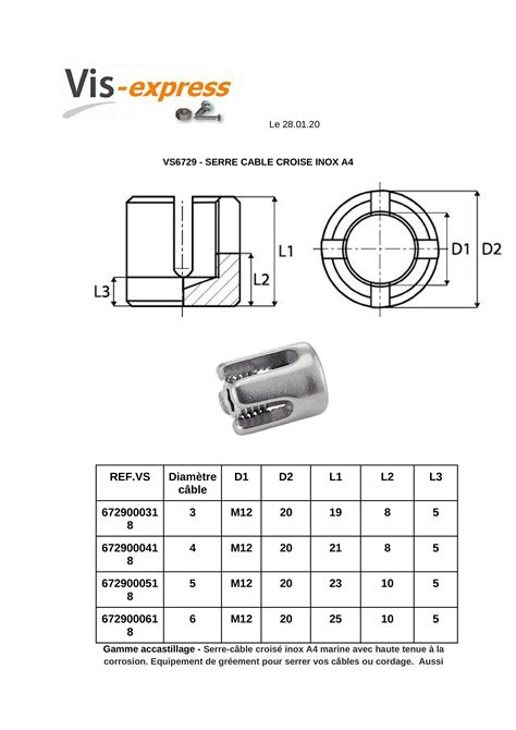 Serre Cable Croise Pour C Ble Diam Tre Inox A Piece Leroy Merlin