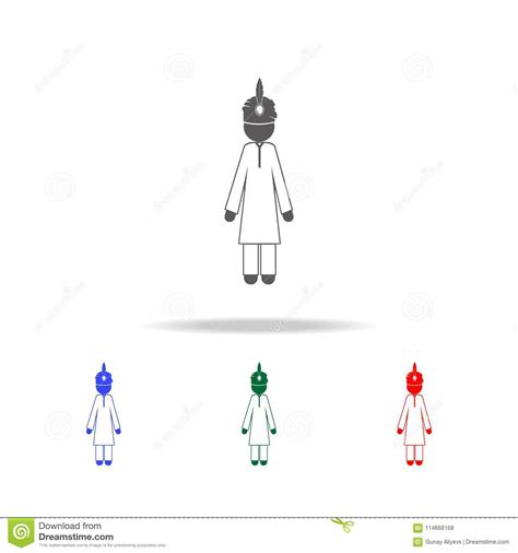 Hindu In National Dress Icon Elements Of Indian Culture Multi Colored