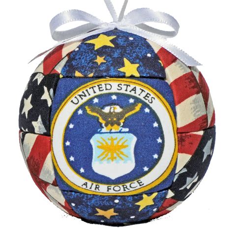 Air Force Christmas Ornament Patriotic Fabric Quilted Holiday