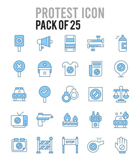 Premium Vector 25 Protest Two Color Icons Pack Vector Illustration