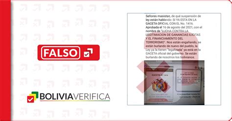 La Ley Contra La Legitimación De Ganancias Ilícitas No Fue Promulgada Ni Aprobada Bolivia