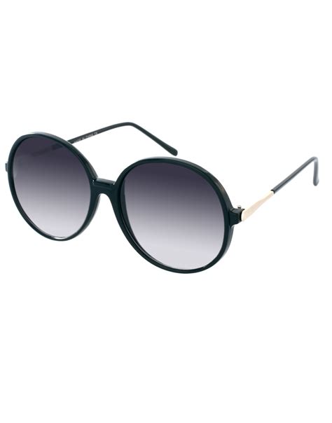 Lyst Asos Oversized 70s Round Sunglasses In Black