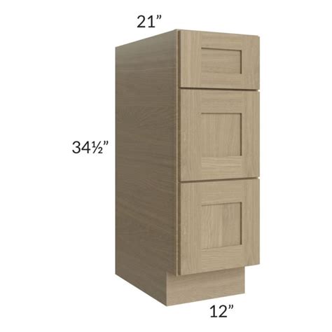 Royal Natural Shaker 12 Vanity Drawer Base Cabinet The RTA Store