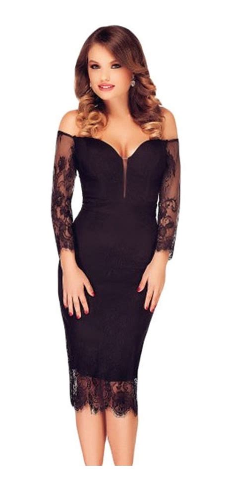 Vestido Sexy Strapless Negro Moderno Elegante Fiesta Meses Sin