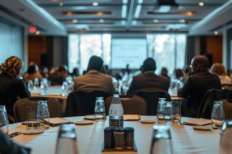 Premium Photo Group Of People Sitting At Tables In A Conference Room