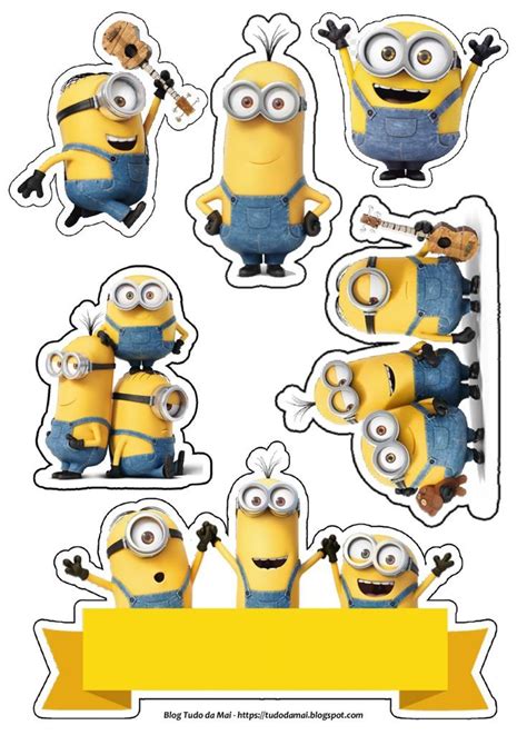 Topo de Bolo Minion Bolo minion Decorações minion Minions