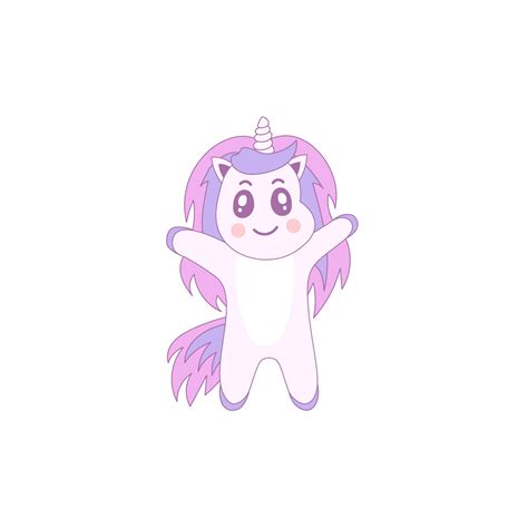 Kawaii Unicorn Character 21495156 Vector Art at Vecteezy