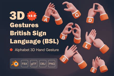 Premium Gestures British Sign Language Bsl 3d Illustration Pack From Sign And Symbols 3d