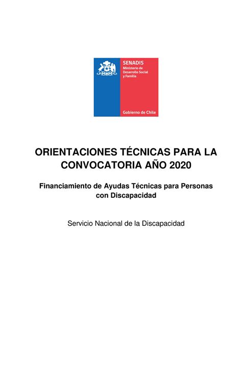 Orientaciones TÃcnicas Programa Ayudas TÃcnicas 2020 ORIENTACIONES